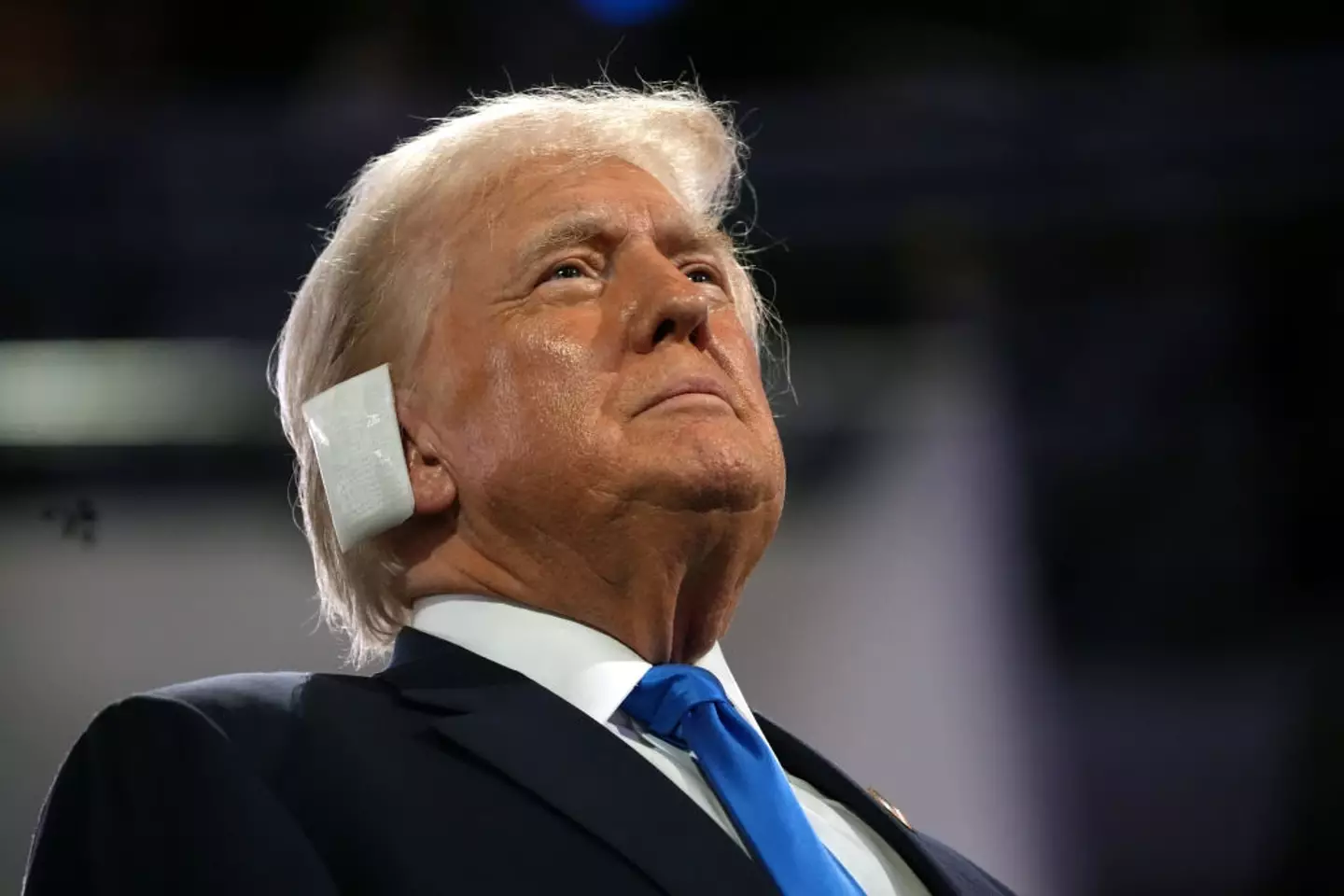 Since the attempt on his life, the internet has been obsessed with the healing process of his ear (Andrew Harnik/Getty Images)