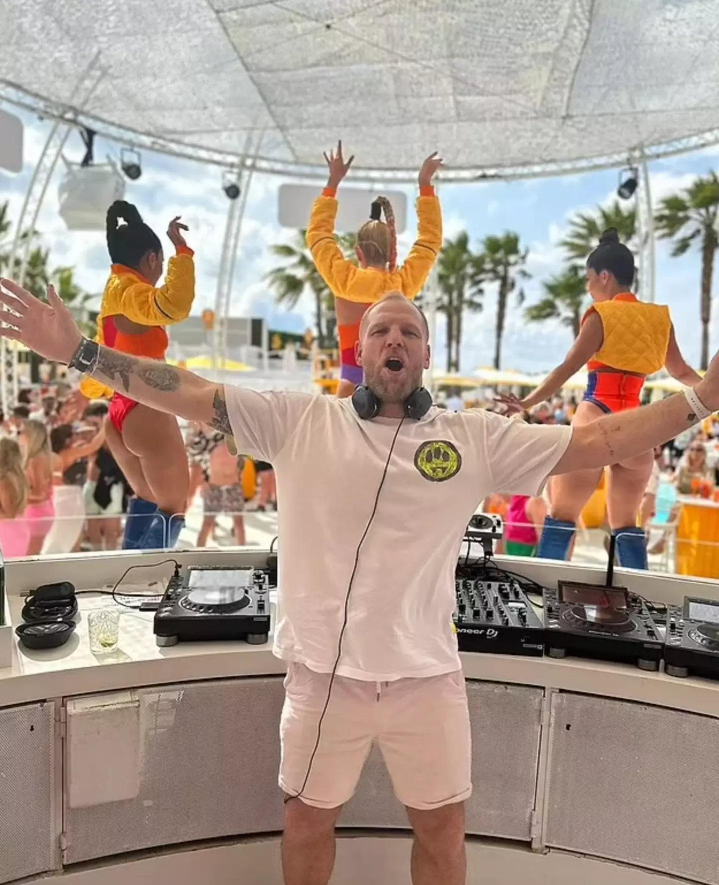 James Haskell shared pictures of his stint as a DJ in Ibiza.