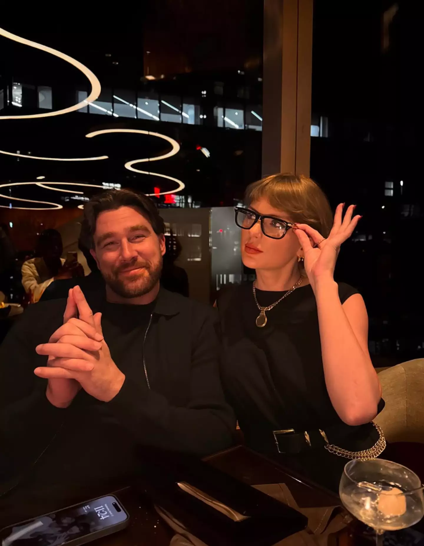 Travis and Taylor shared a picture of them out for dinner (Instagram/@killatrav)