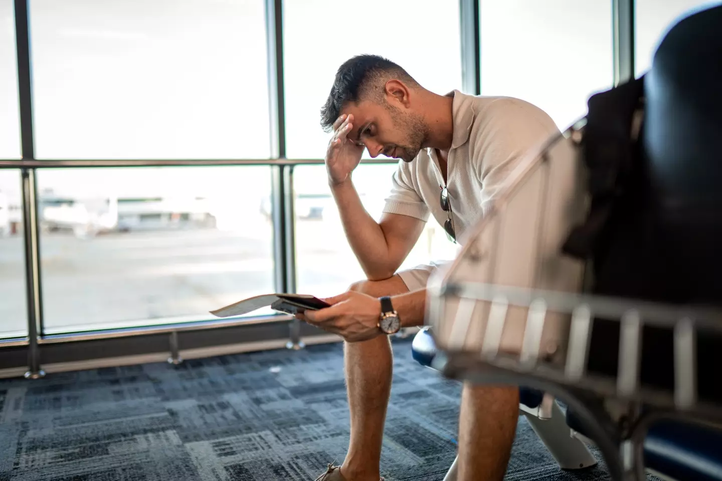 The man was left concerned what immigration would say about his damaged document. (Nikola Stojadinovic/Getty)