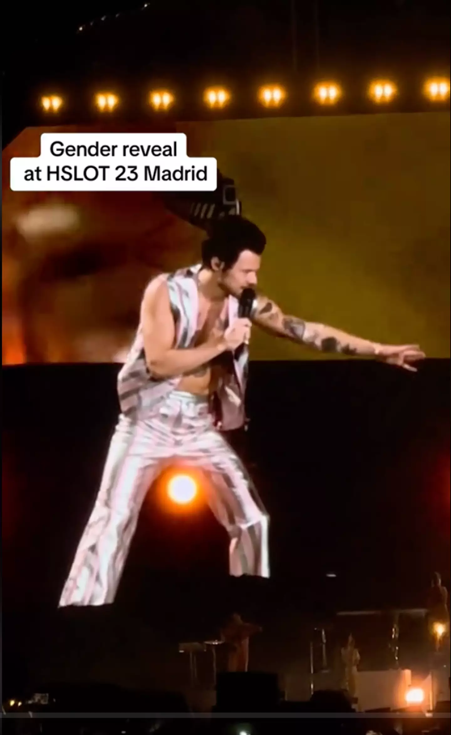 The fan asked Harry Styles to reveal their baby's gender on-stage.