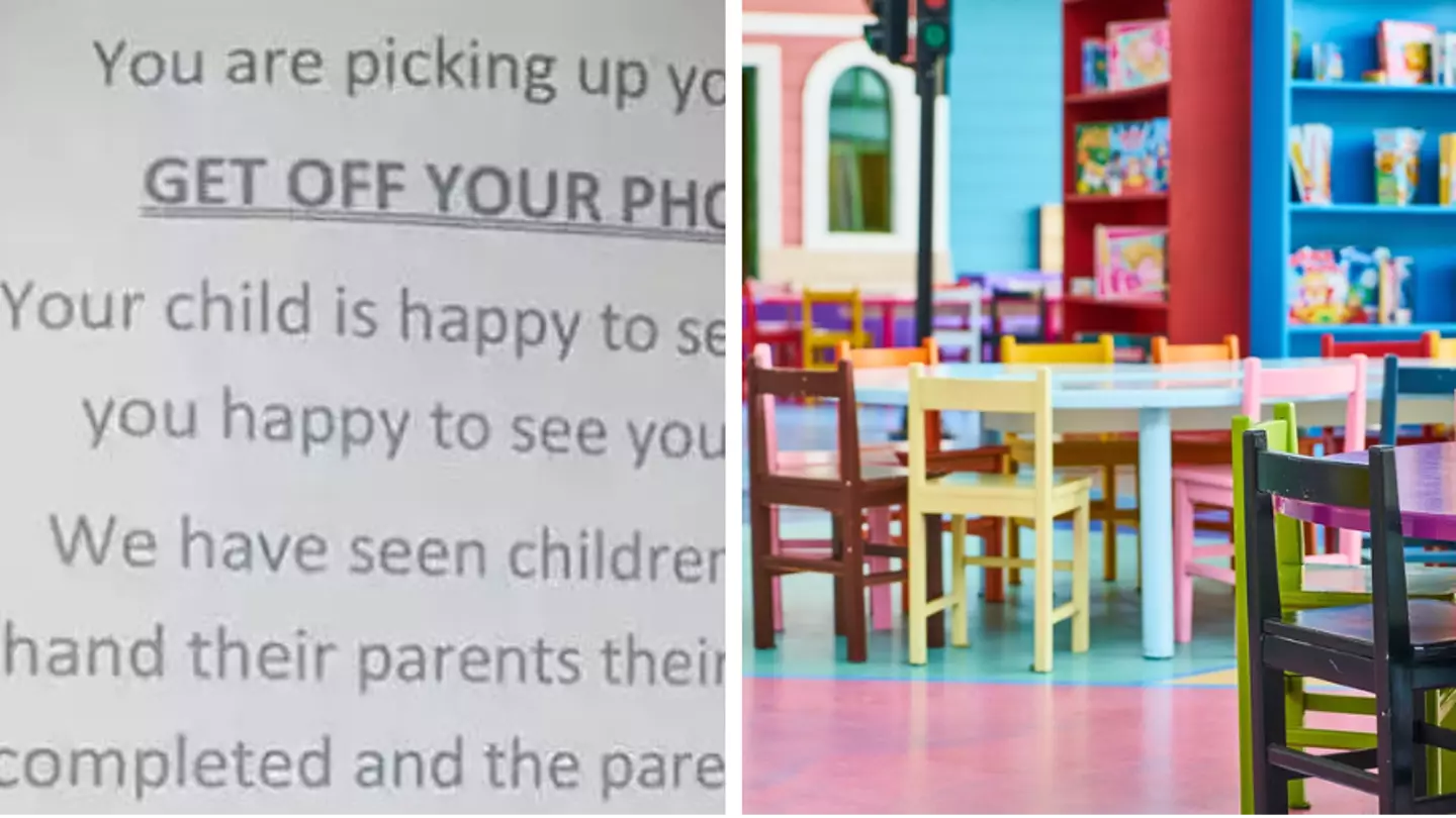 Mum addresses nursery's controversial sign for parents picking up their children