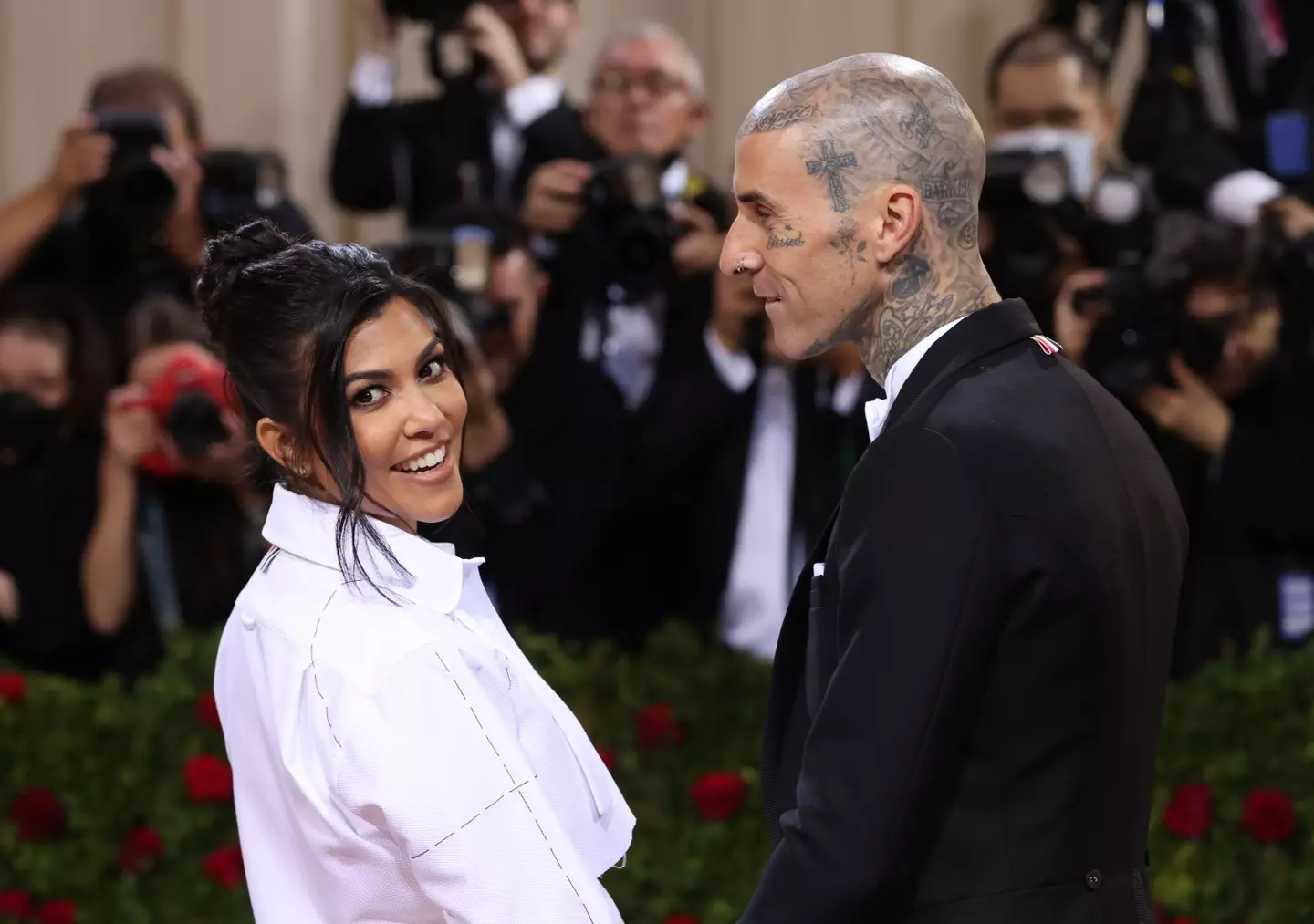 Travis Barker and Kourtney Kardashian at the Met Gala.