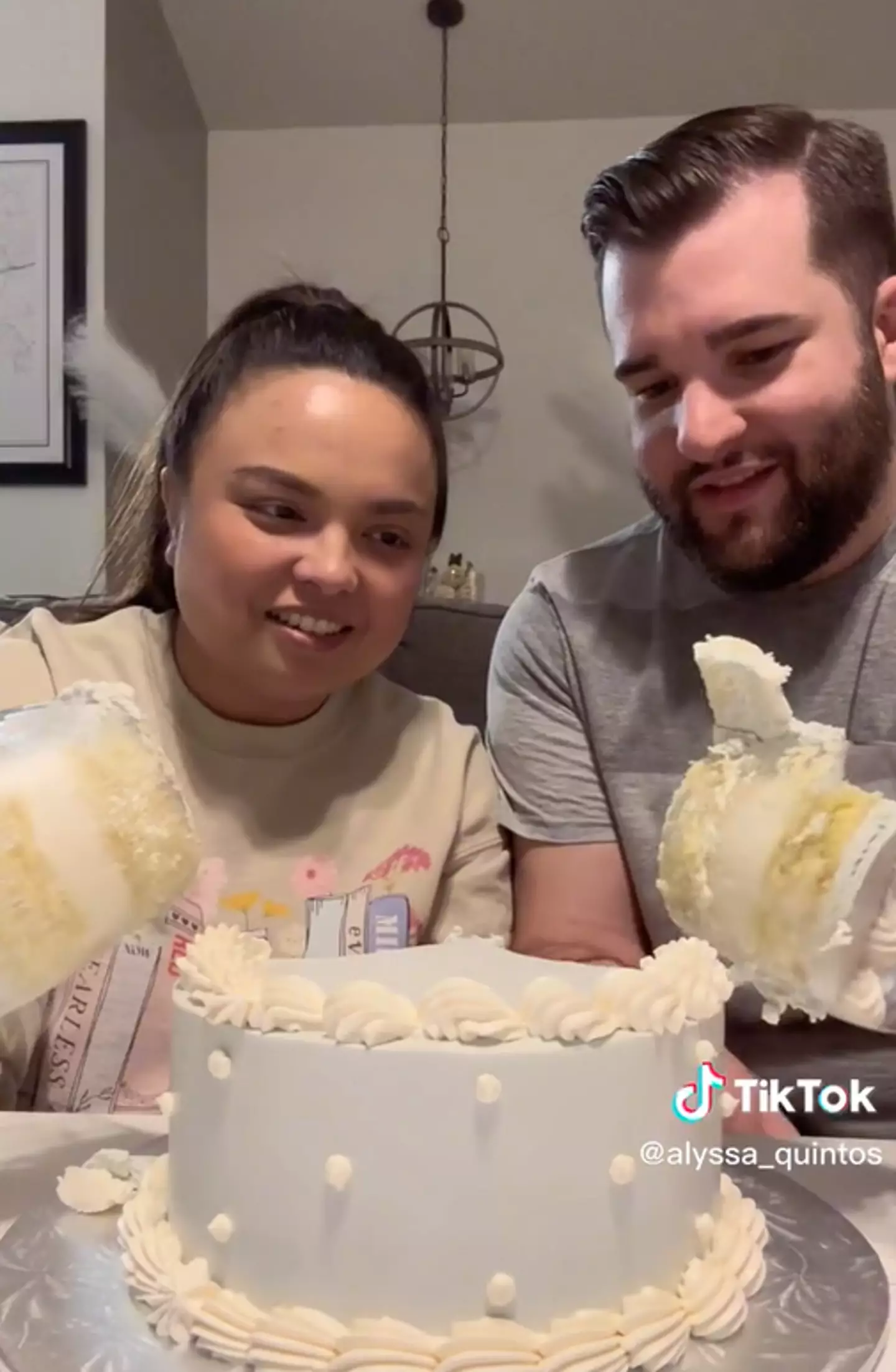 Alyssa and Christian were speechless after a bakery mix up ruined their gender reveal.