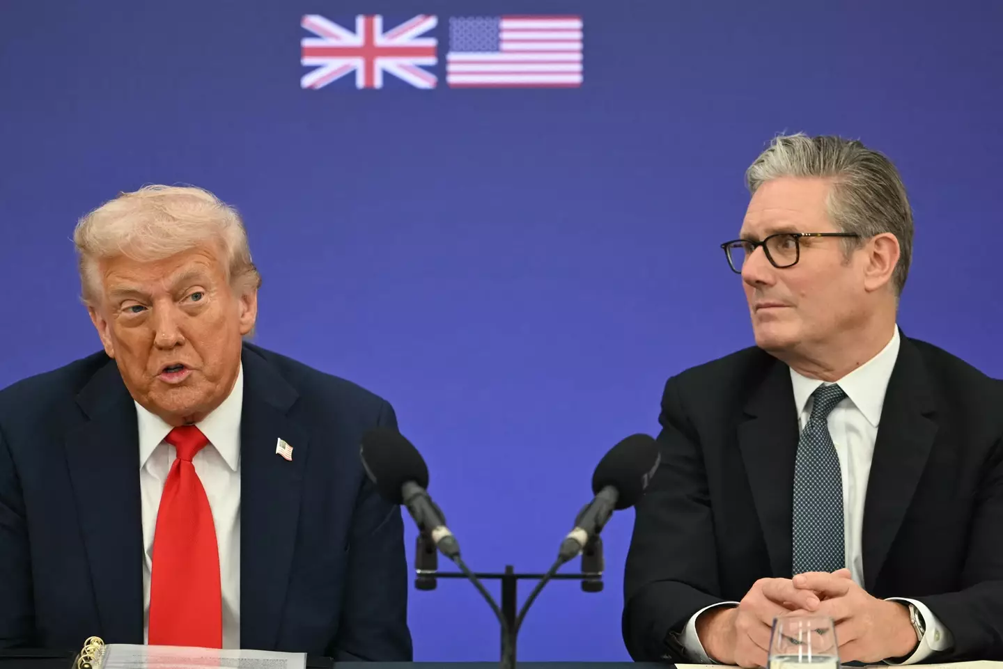 Starmer appeared somewhat uncomfortable (ANDREW CABALLERO-REYNOLDS/AFP via Getty Images)