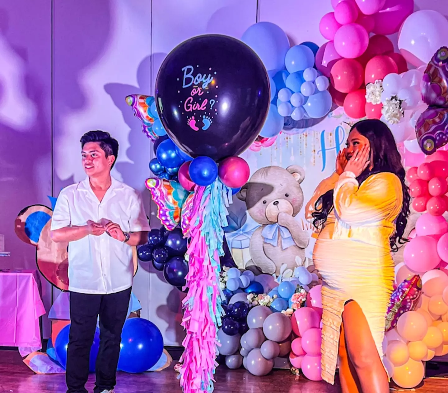 Stonney and Francis threw a gender reveal party with their family.
