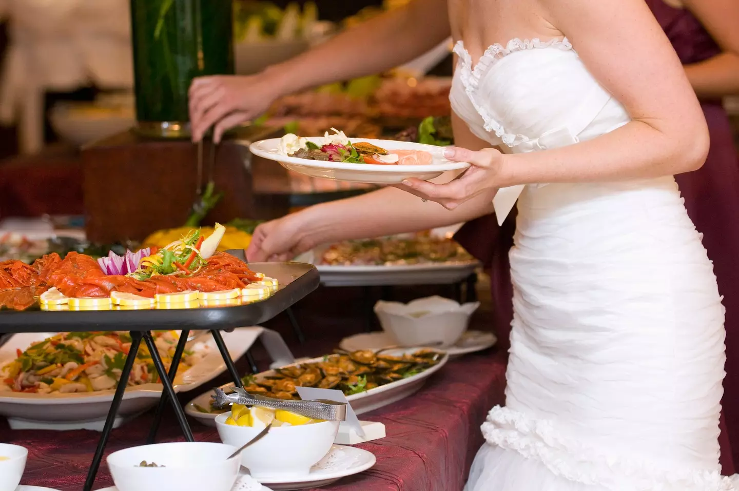 The couple asked guests to pay for their own food.