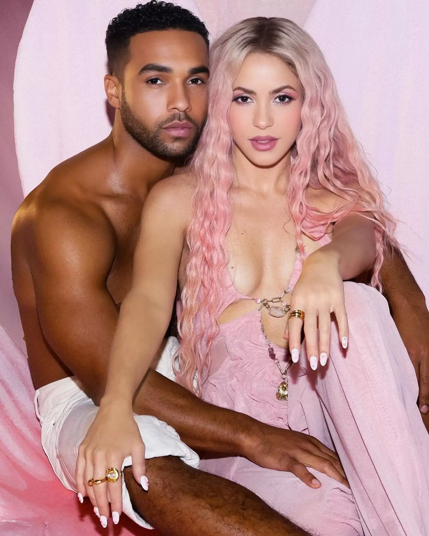 Lucien Laviscount posed with Shakira for some sexy snaps to promote the Colombian singer's latest single.