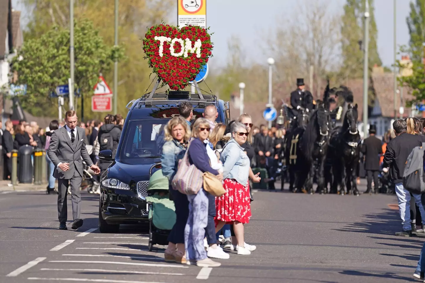 A hearse ahead of the funeral of The Wanted star Tom Parker (