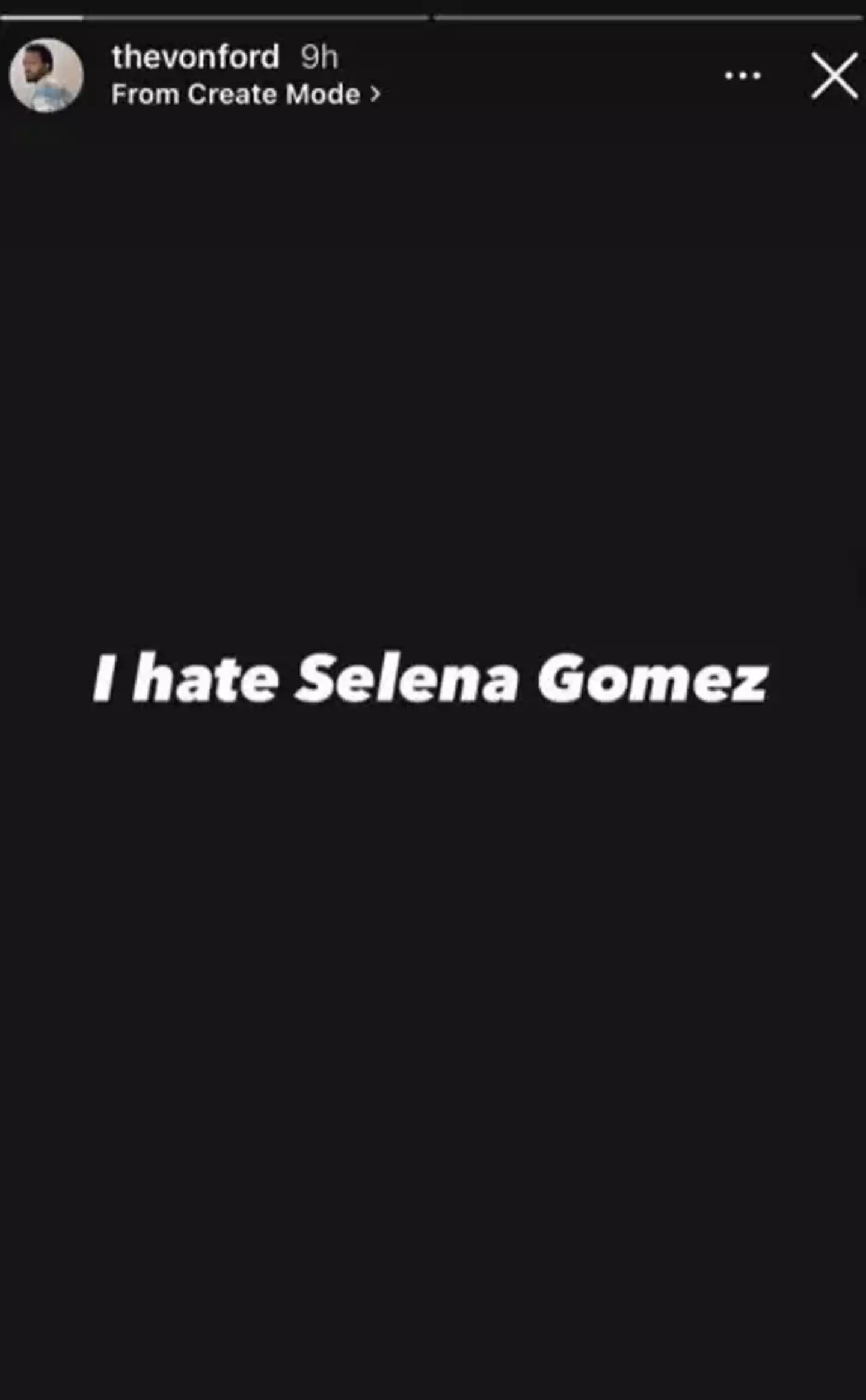 The stylist posted a story that simply read: "I hate Selena Gomez."