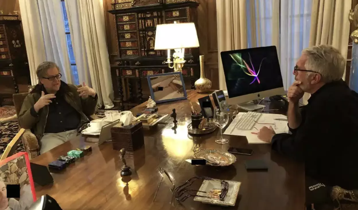 One photo shows Bannon and Epstein in conversation (House Oversight Committee)