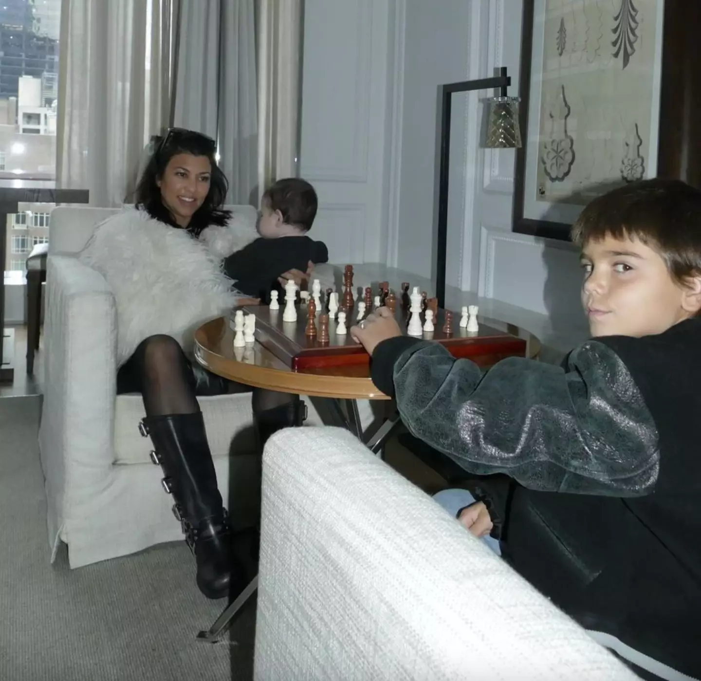 The couple often hide Rocky's face in pictures (Instagram/@kourtneykardash)