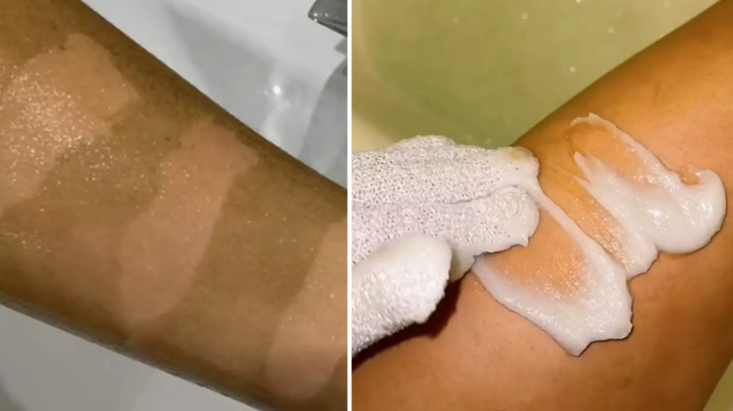 Women Are Raving About 'Magic Scrub' That Removes Fake Tan In 60 Seconds