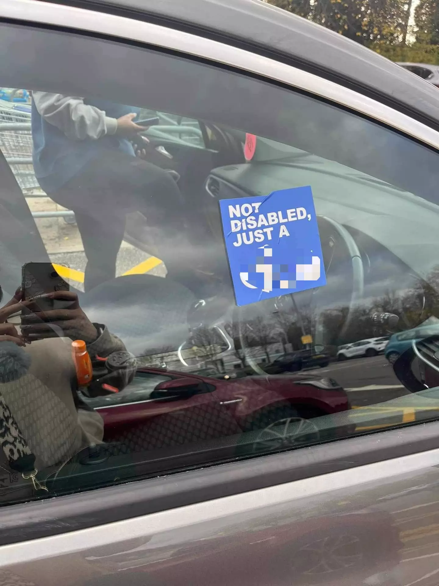 The mum had been shopping with her two kids.