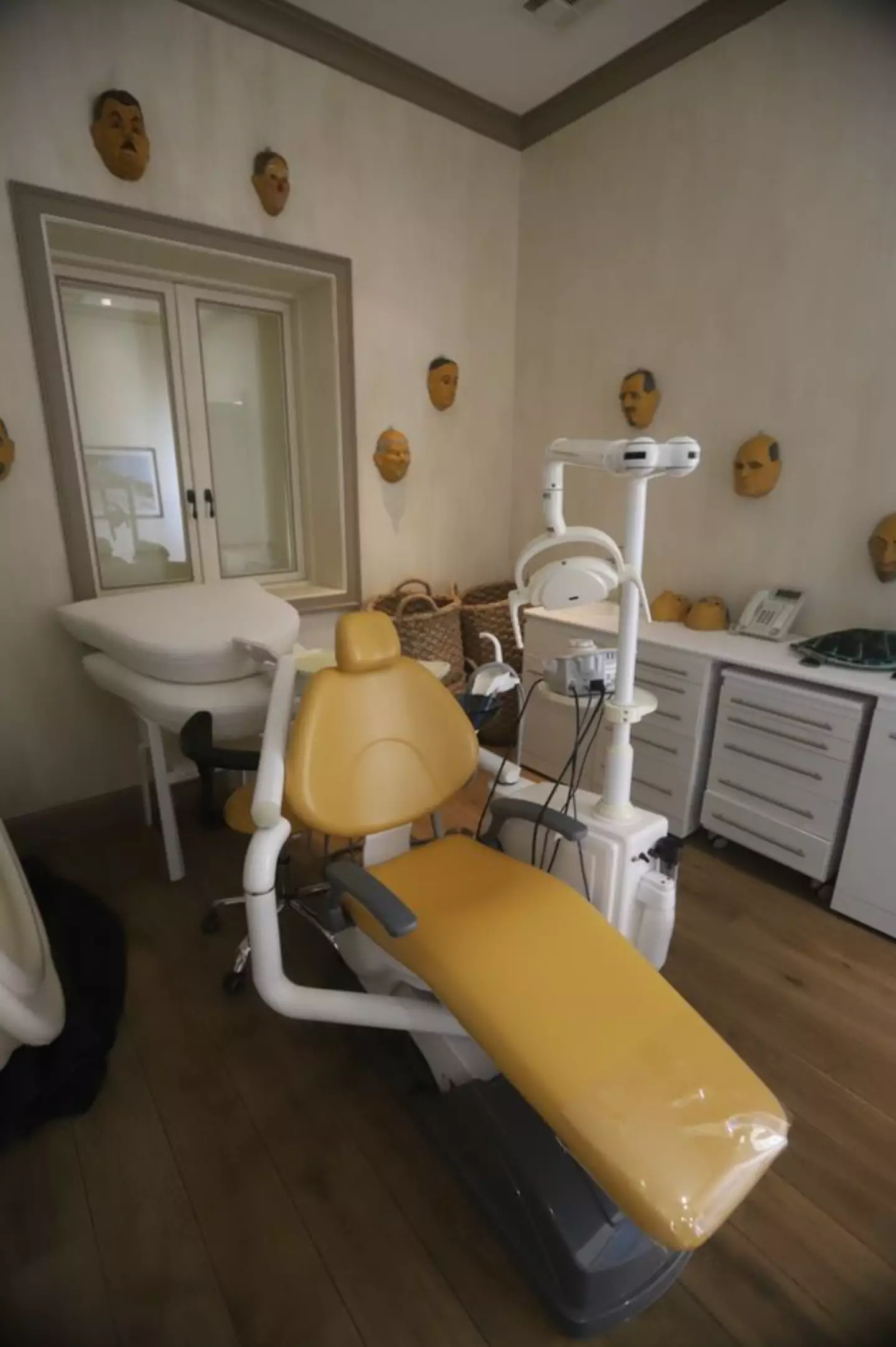 A dentists chair has been pictured in the new photos of Jeffrey Epstein's Island properties (X/OversightDems)