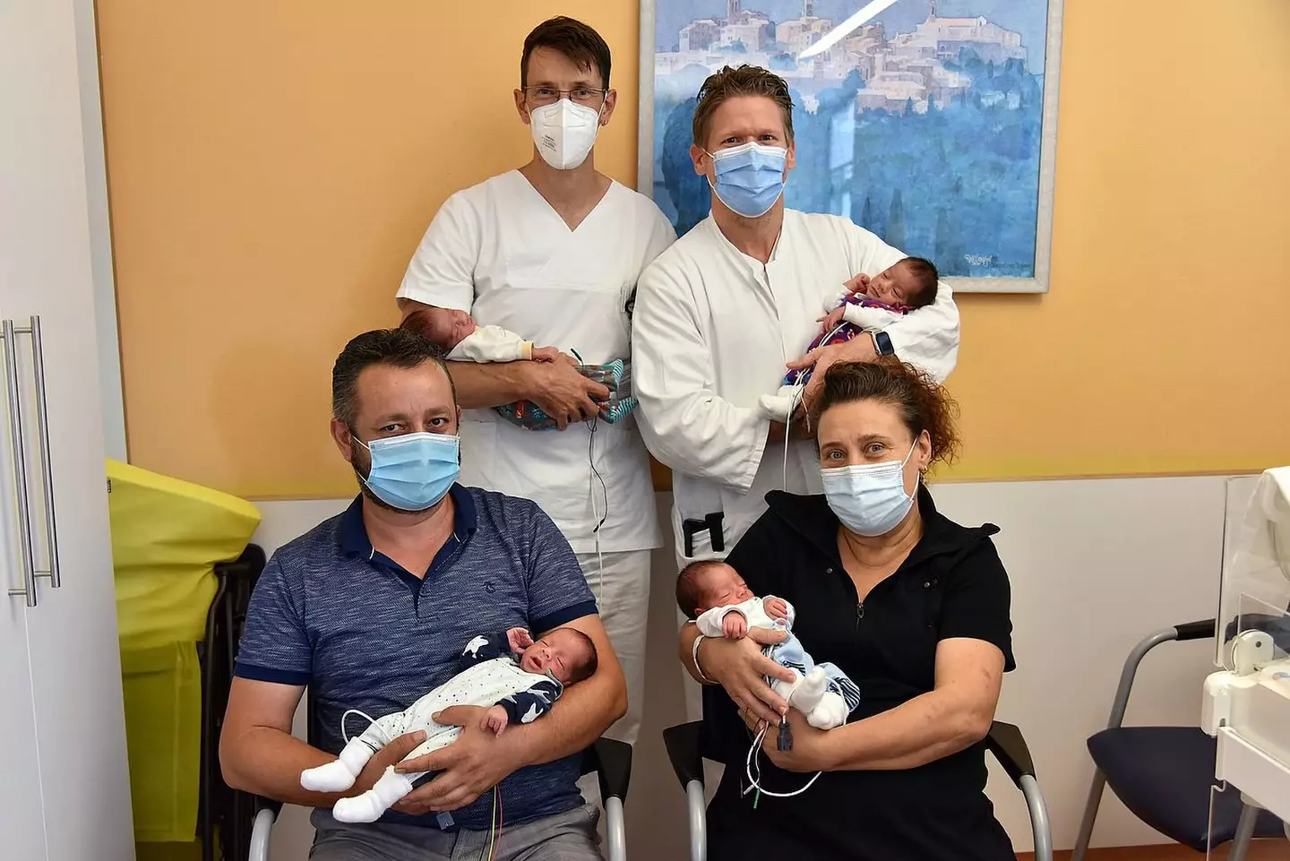 New parents Nilgun and Kayhan have welcomed quadruplets.