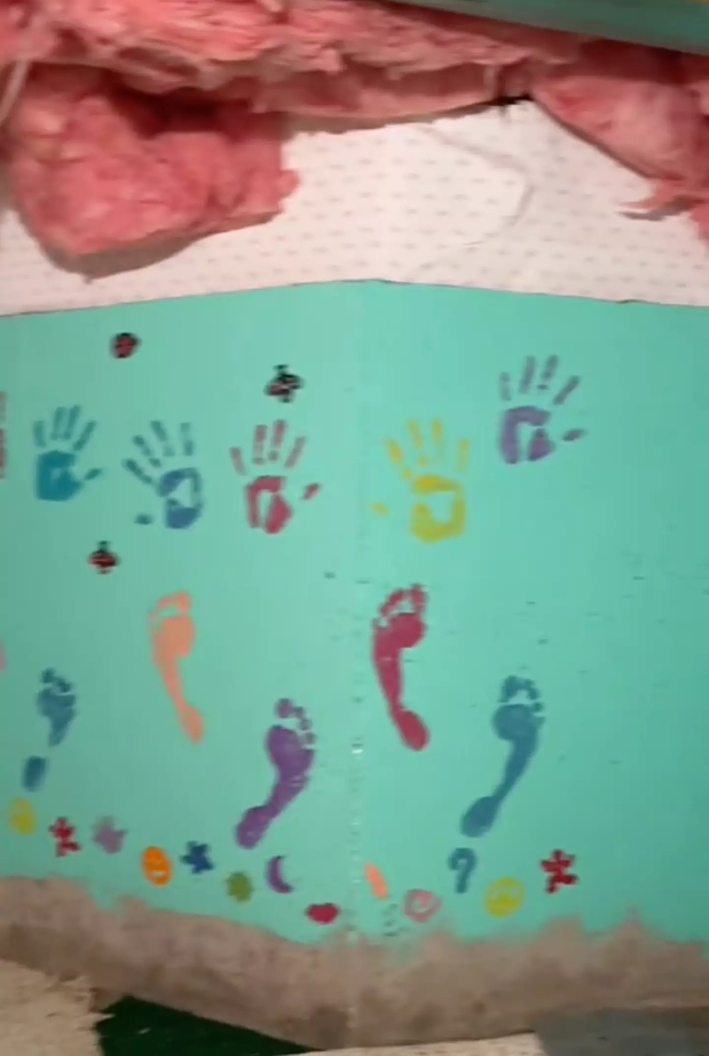 There were some terrifying handprints on the wall.