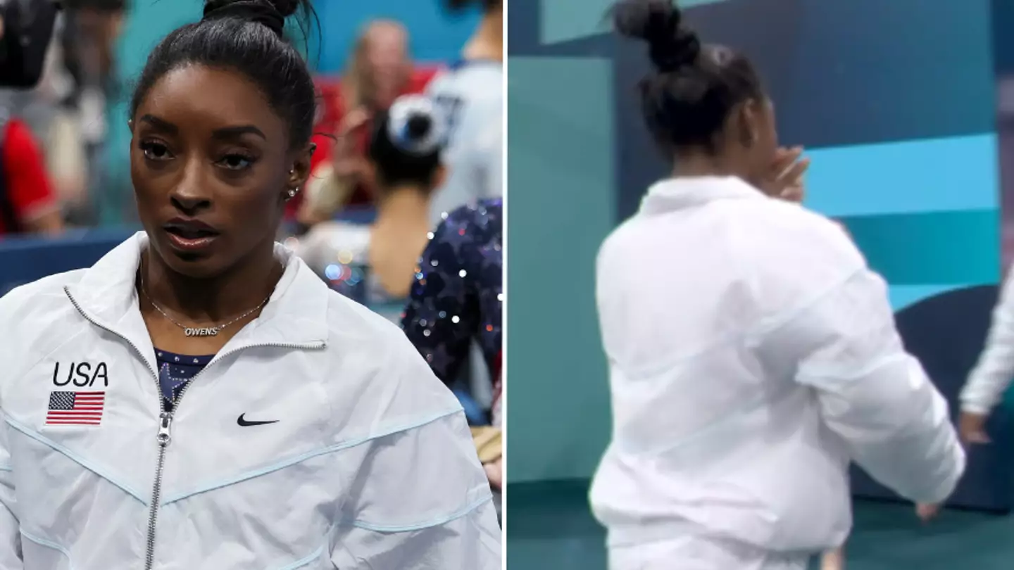 ‘Embarrassed’ Simone Biles almost forgets major Olympic protocol moments before gymnastics final
