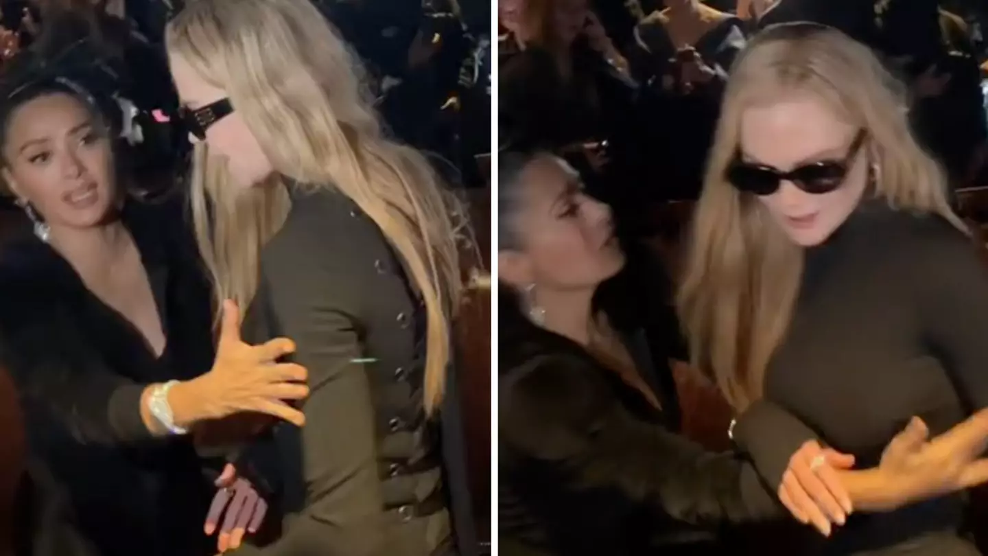 Nicole Kidman appears to push Salma Hayek in tense moment during Balenciaga fashion show