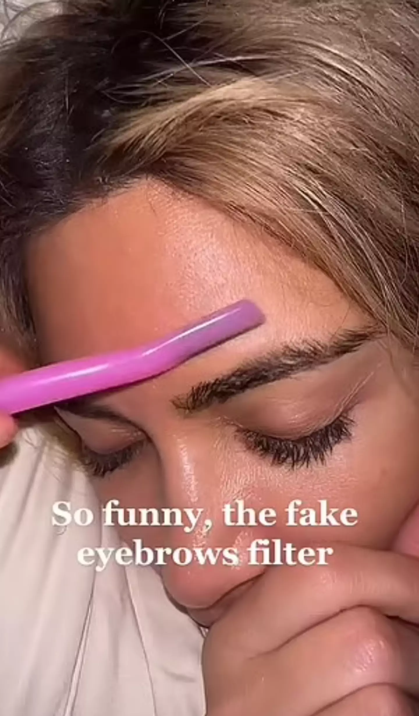 North pretended to use a razor on her mum's eyebrows.