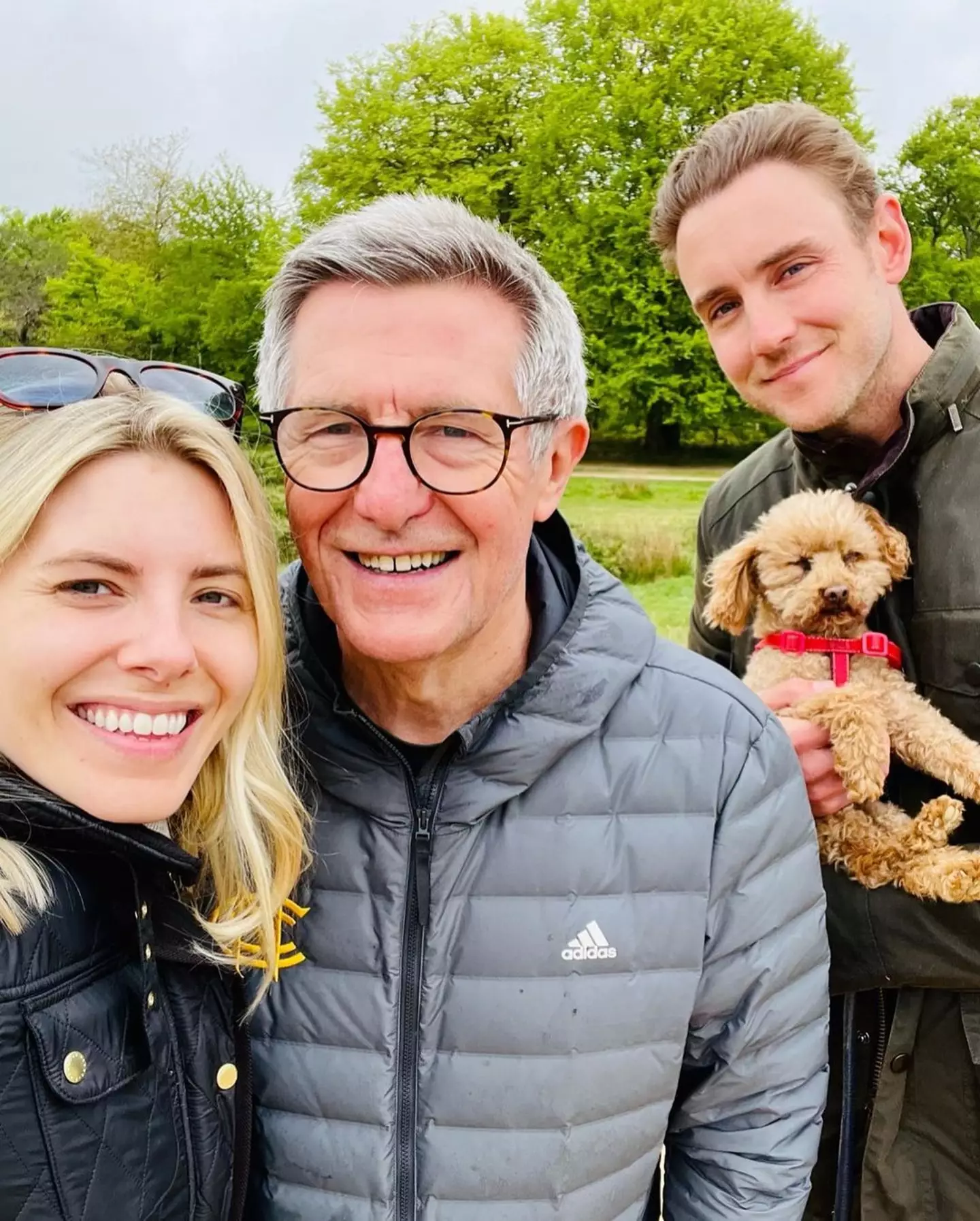 Mollie with her dad Stephen and her fiancé Stuart Broad.