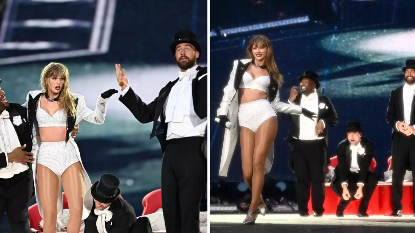 Lip-reader revealed what Travis Kelce actually said to Taylor Swift when he joined her on stage