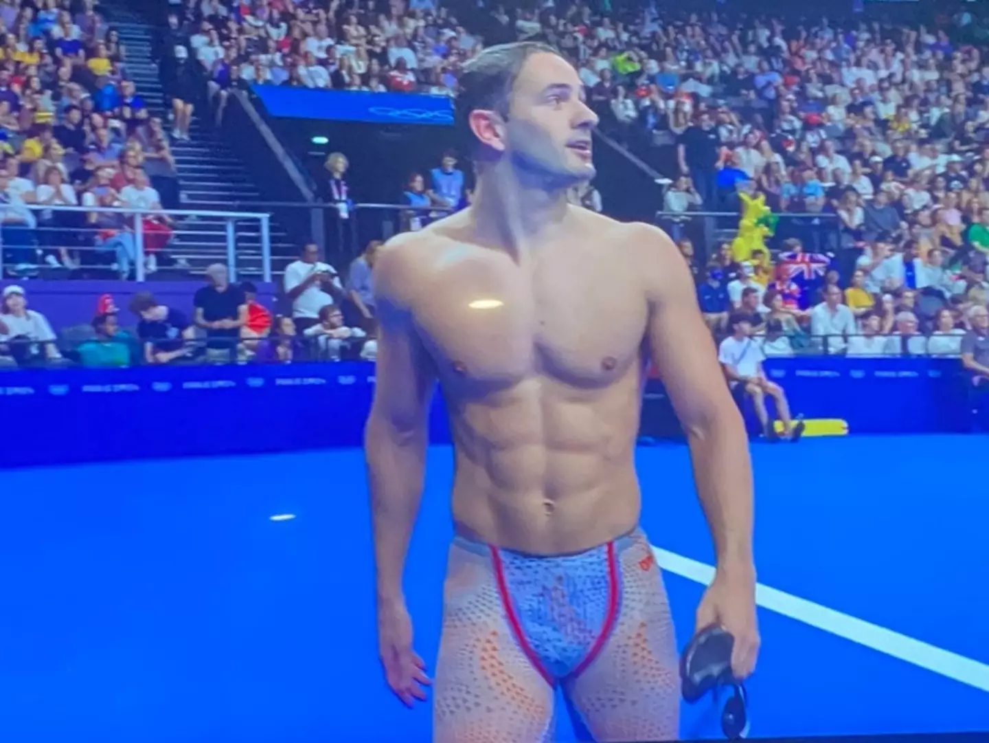 Arno Kamminga looked like he was wearing some very small trunks. (BBC)