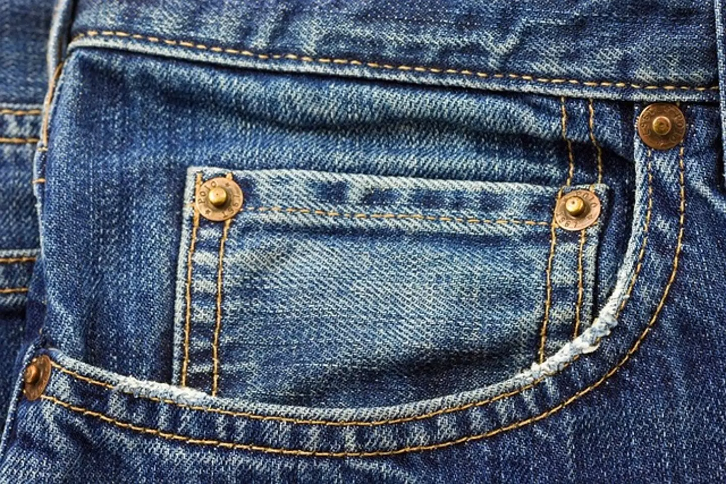 Most jean pockets feature the studs.