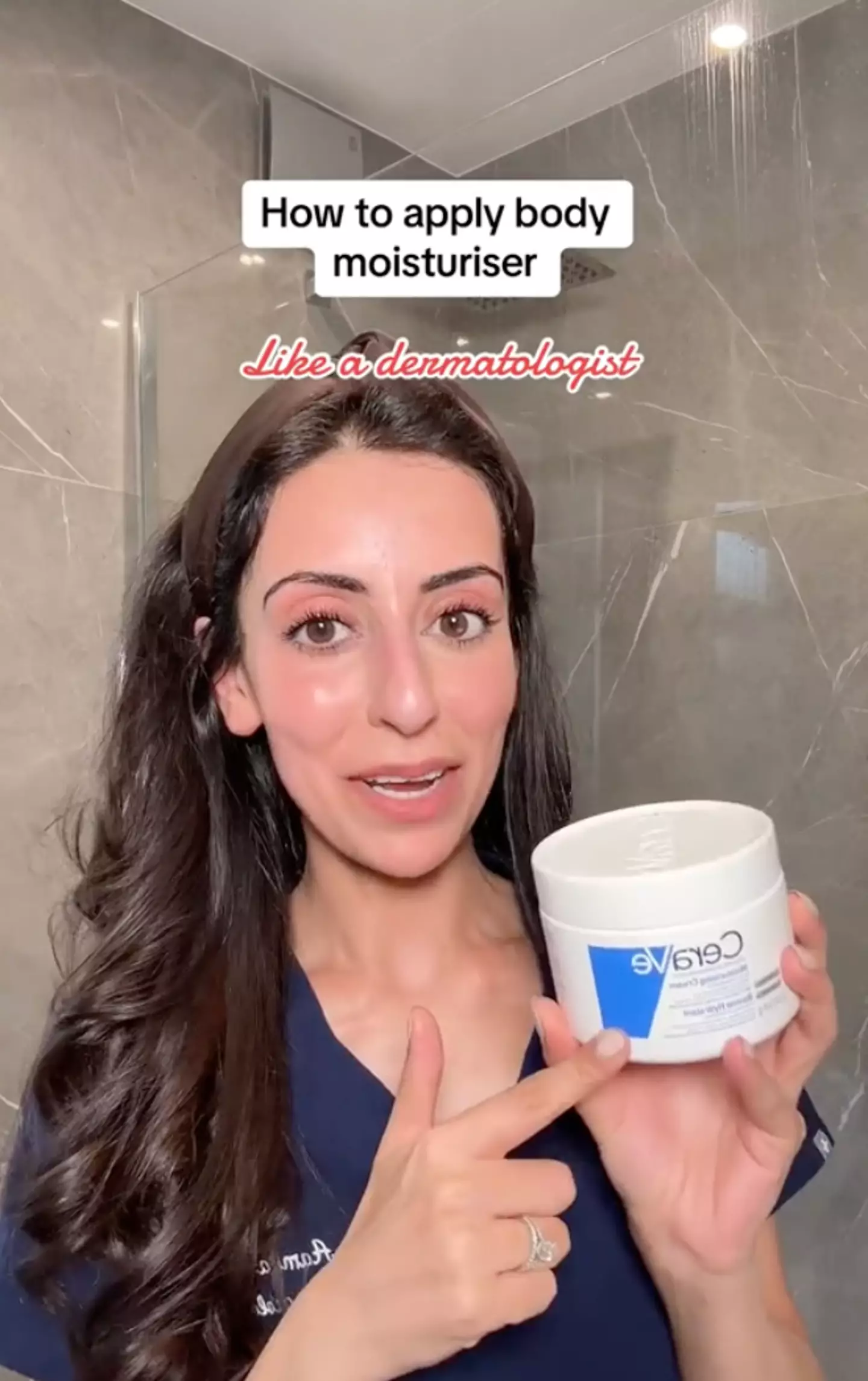 Dr Adel took to TikTok to share the correct way to apply body moisturiser.