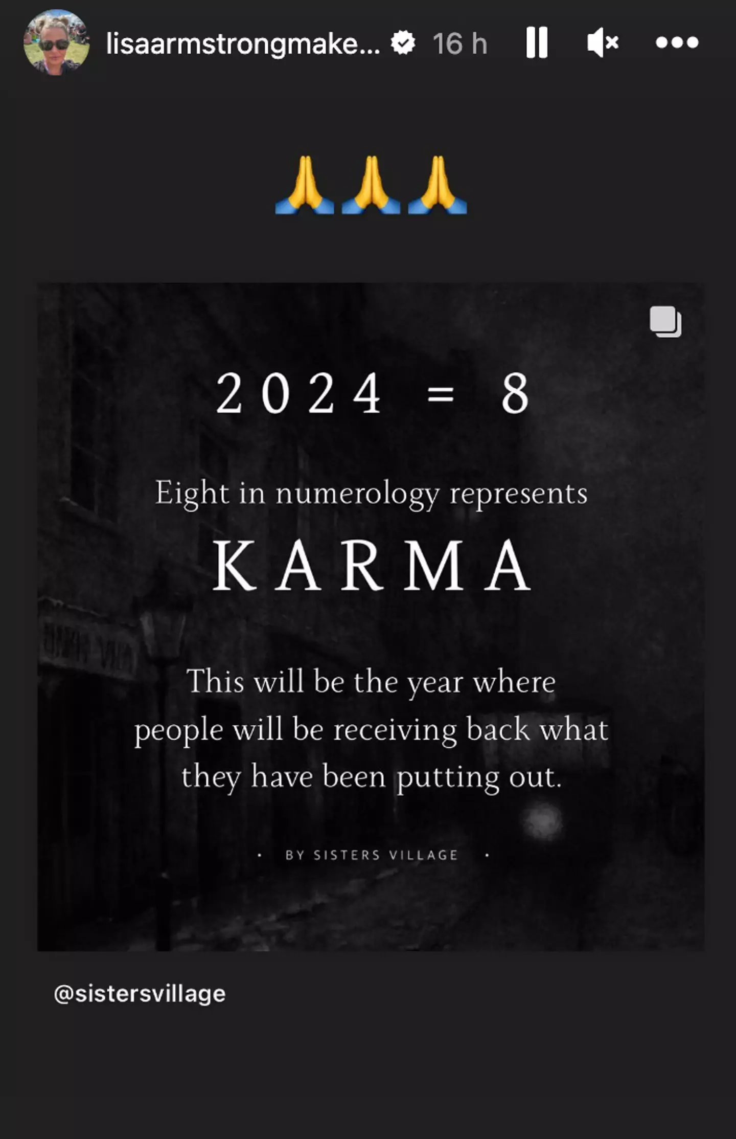 Armstrong posted a cryptic post about 'karma'.