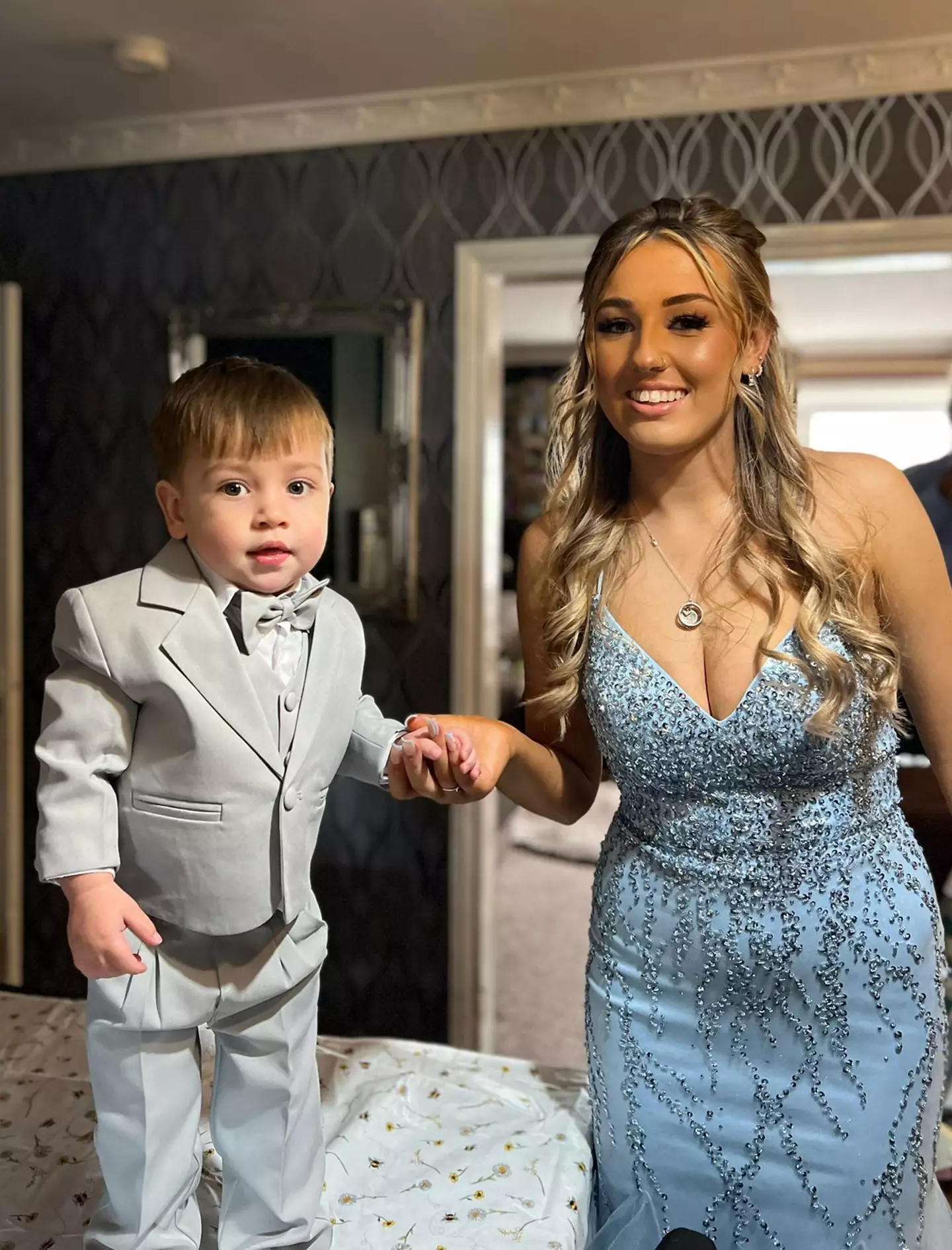 The teen mum took her son to prom.