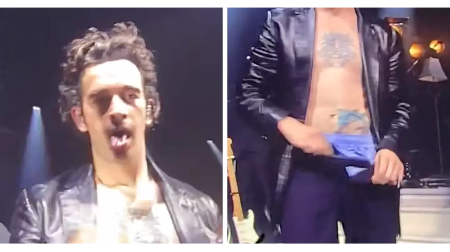 1975 fans stunned as Matty Healy almost shows his sausage on stage