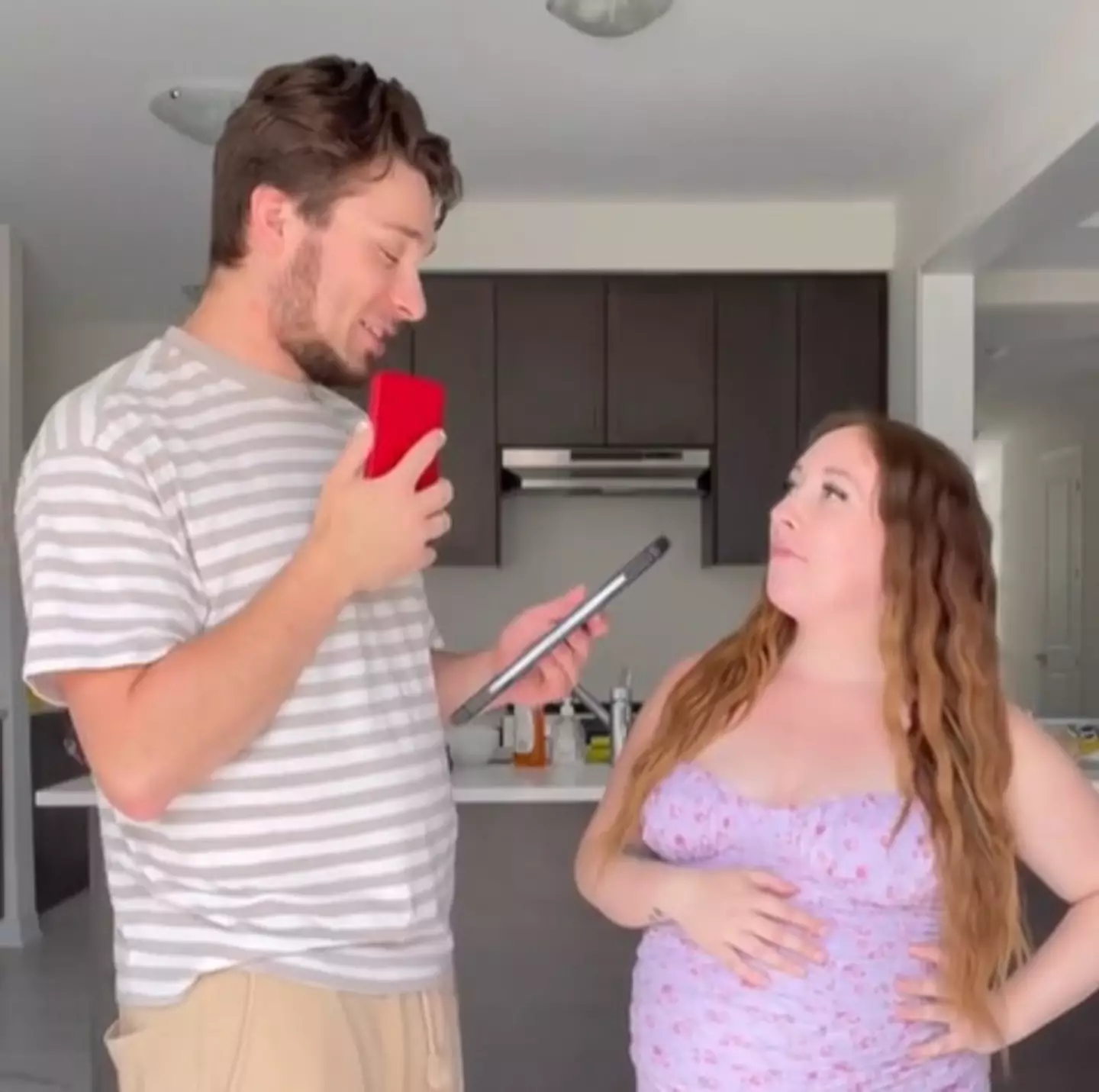 Their baby announcement had the message 'when he gets you pregnant every year so you don't have to deal with a period'.