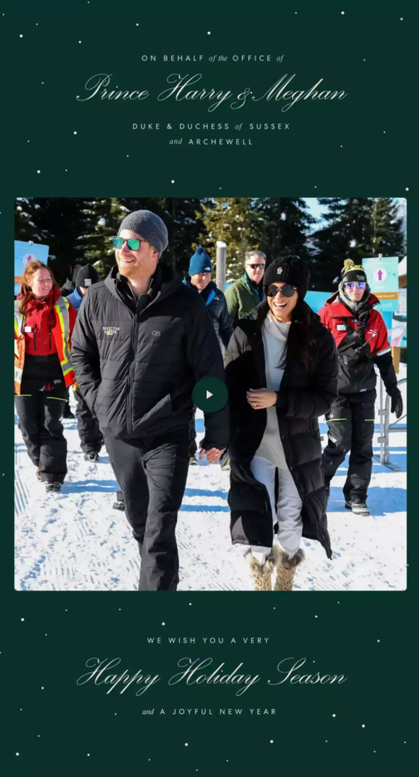 It comes after the royal couple revealed their first 2025 Christmas card earlier today (Archewell Philanthropies)