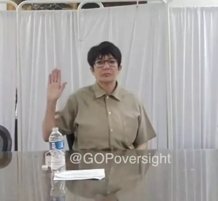 Ghislaine Maxwell pictured during this week's deposition (Department of Justice)