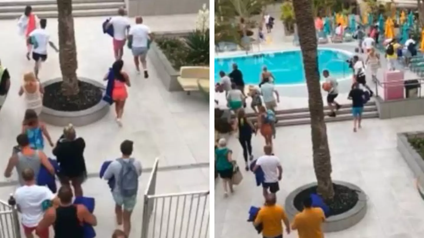 Holidaymakers 'queue for 90 minutes' before mad sprint to claim sun loungers