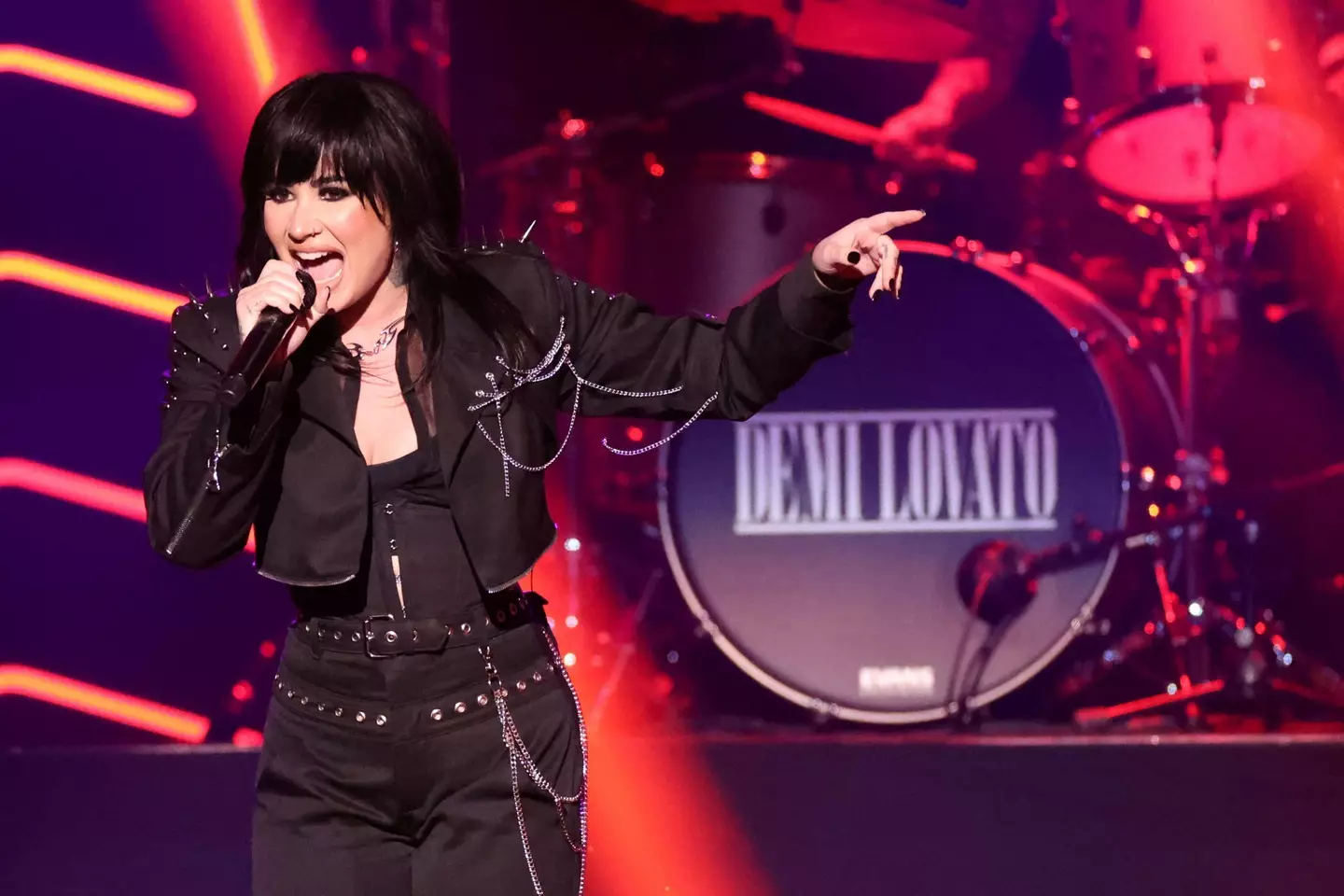 Demi performing in New York in December 2022.