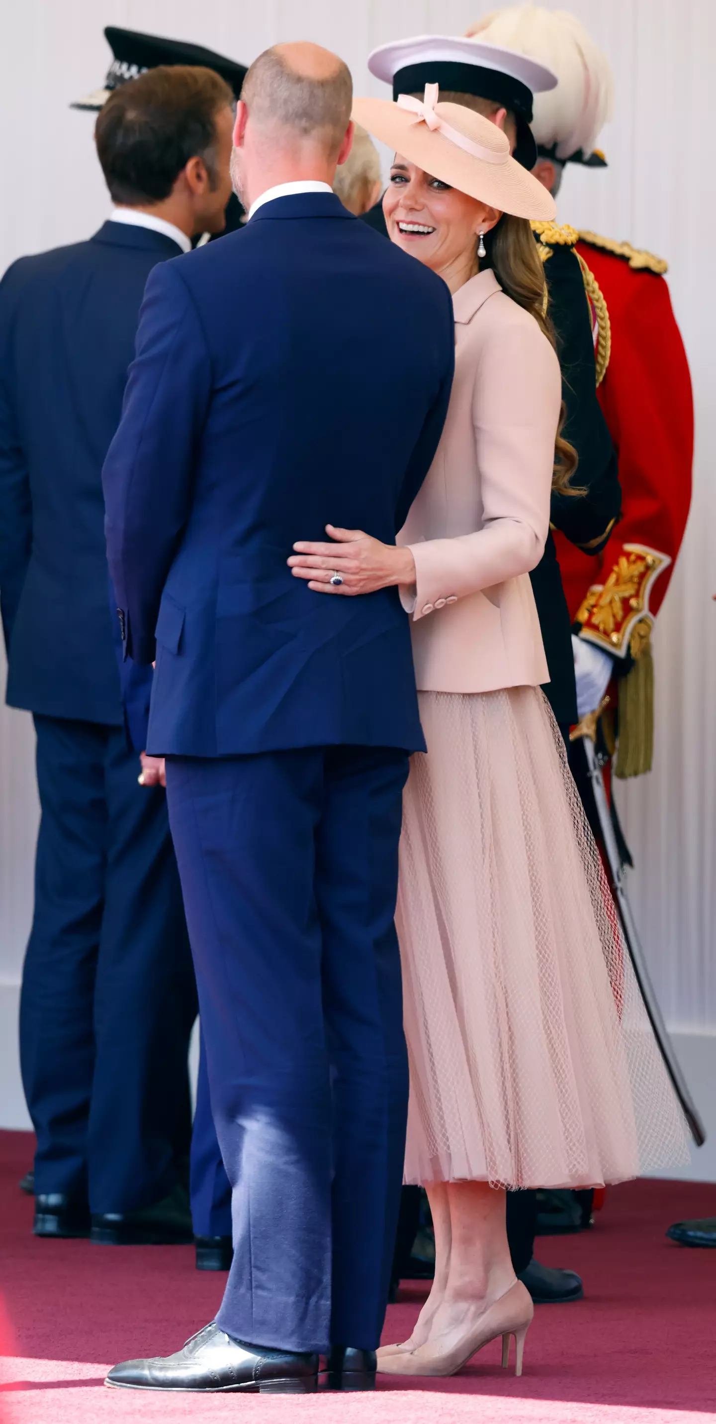 The Wales could be seen hugging one another minutes later (Max Mumby/Indigo/Getty Images)