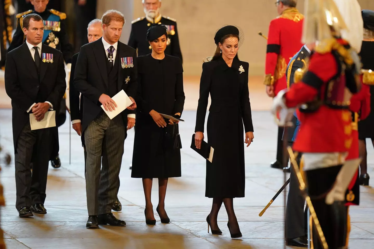 For the first time in a while, Harry and Meghan were seen with William and Kate.