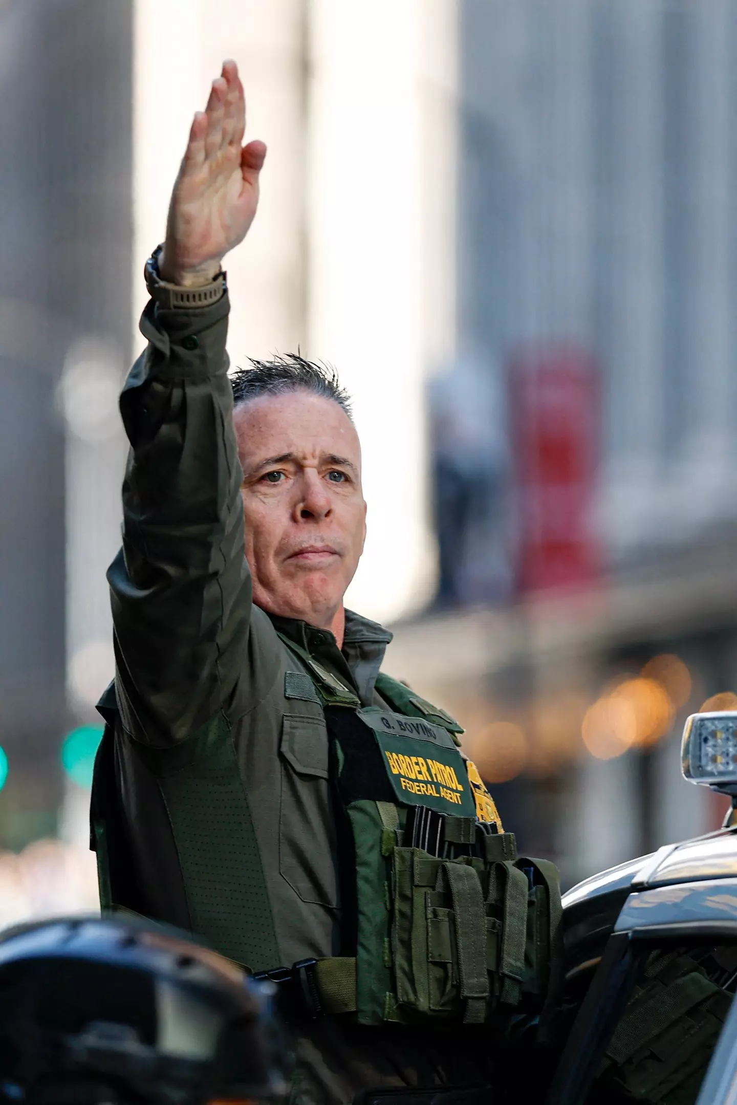 Bovino has led numerous ICE raids since Trump returned to the White House (KAMIL KRZACZYNSKI / AFP)