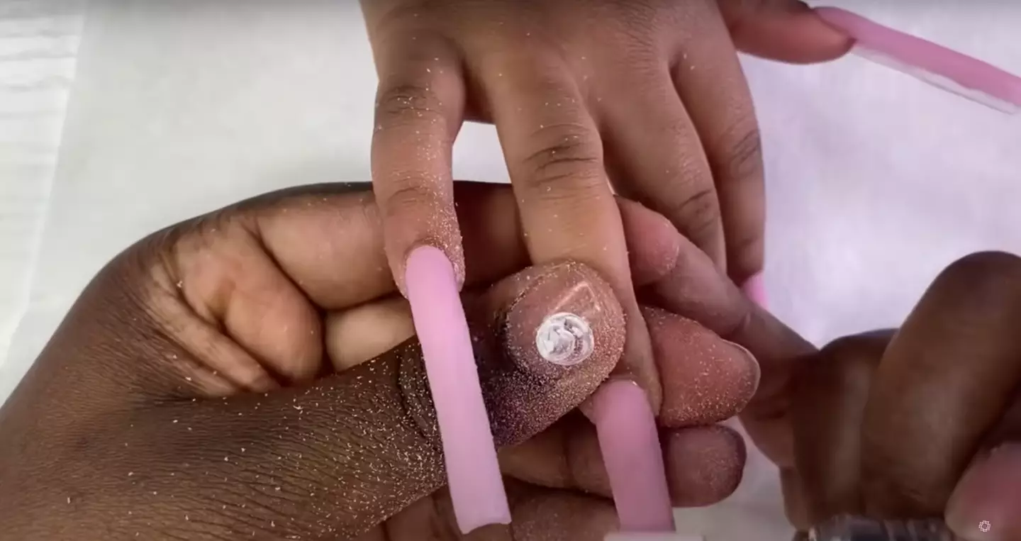 The YouTuber gave her four-year-old daughter acrylic nails.