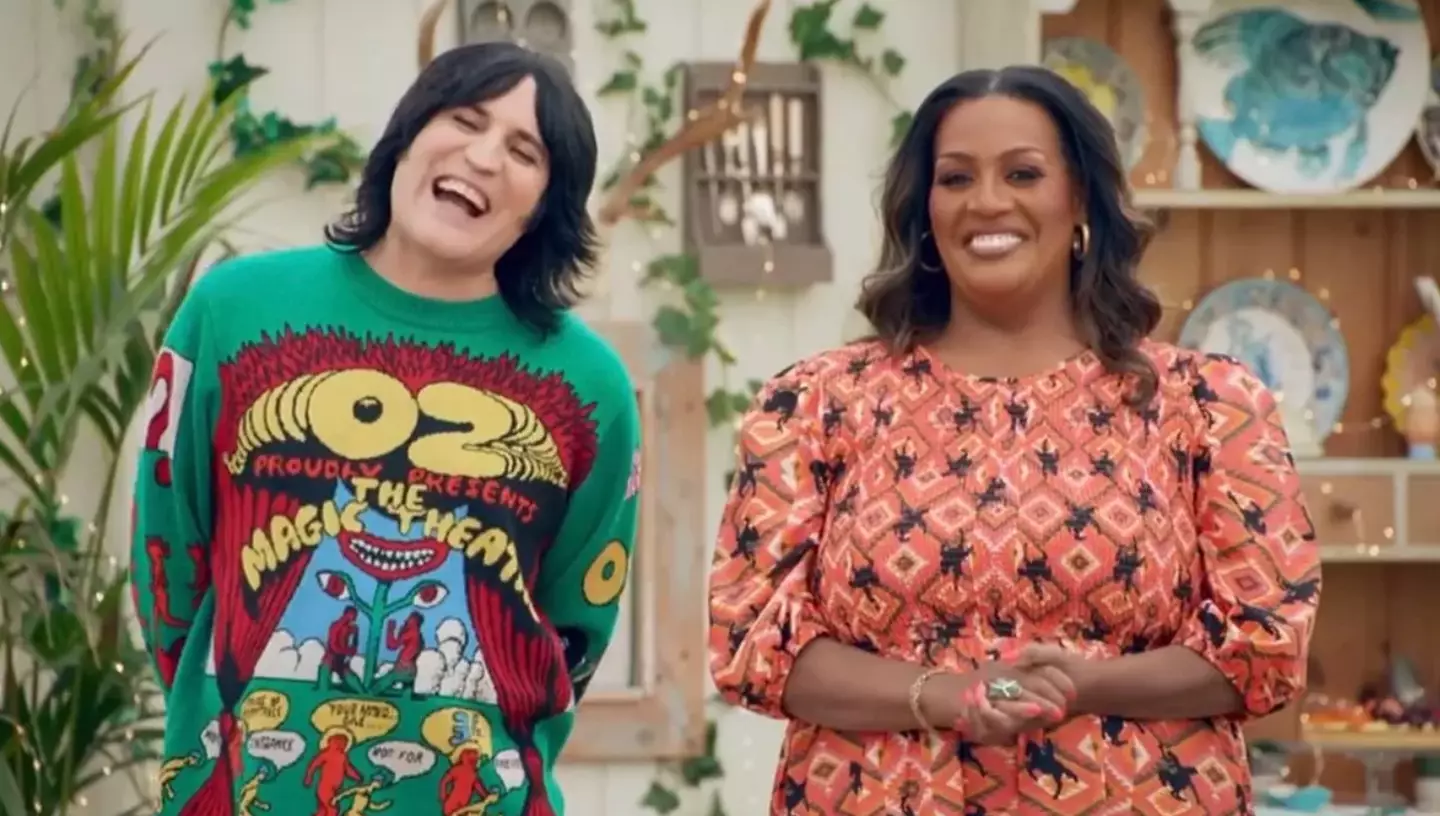 Co-host Noel Fielding was forced to remind contestants that the Bake Off is a 'family show' (Channel 4)