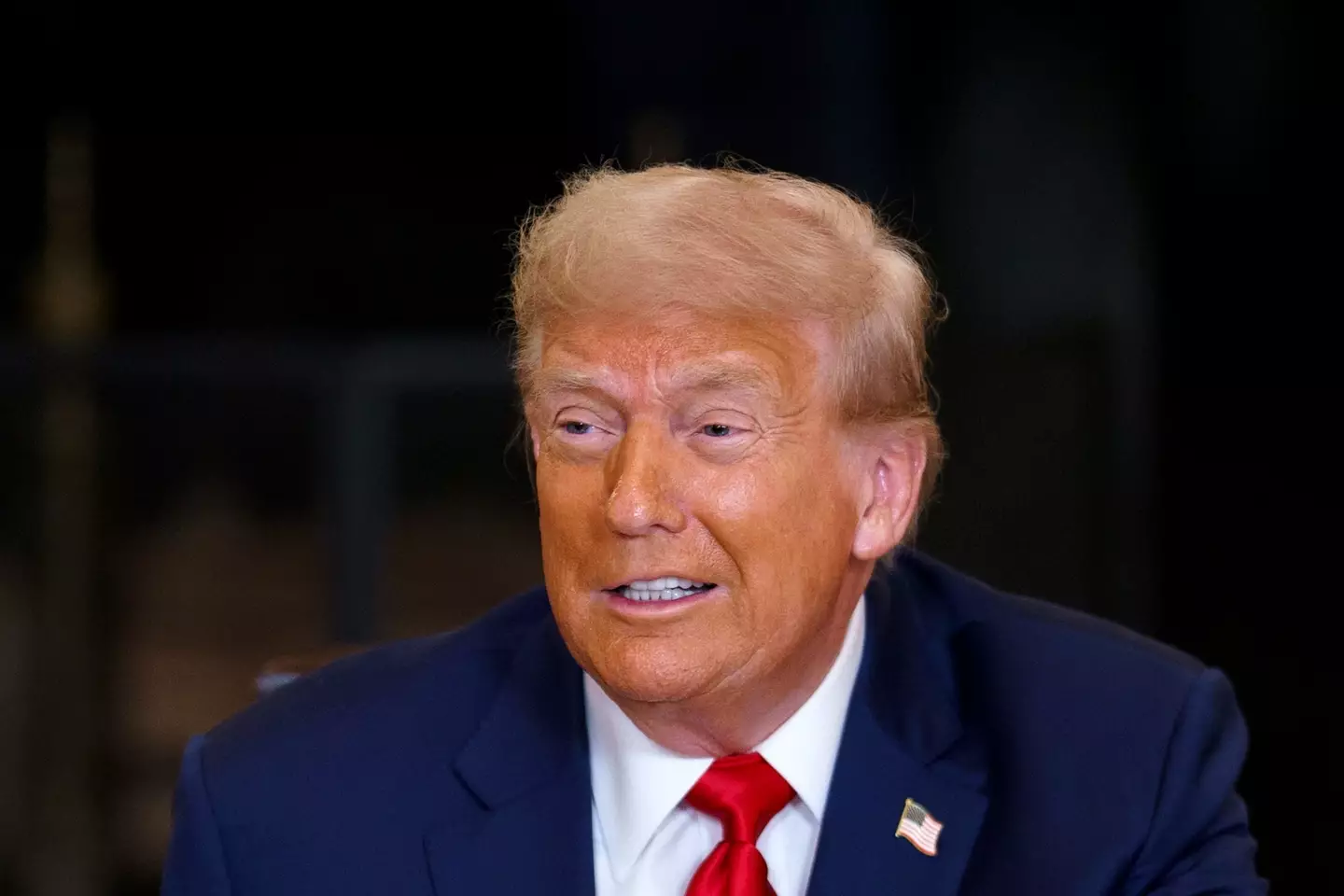 Trump is notorious for his heavily bronzed aesthetic (Will Oliver/EPA/Bloomberg via Getty Images)