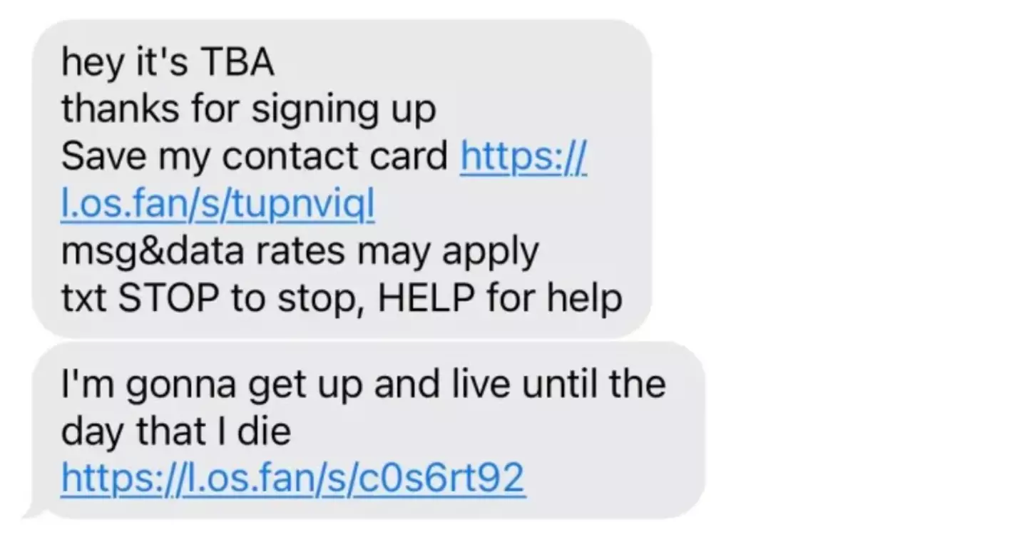 The billboard's phone number sent another batch of lyrics (X)