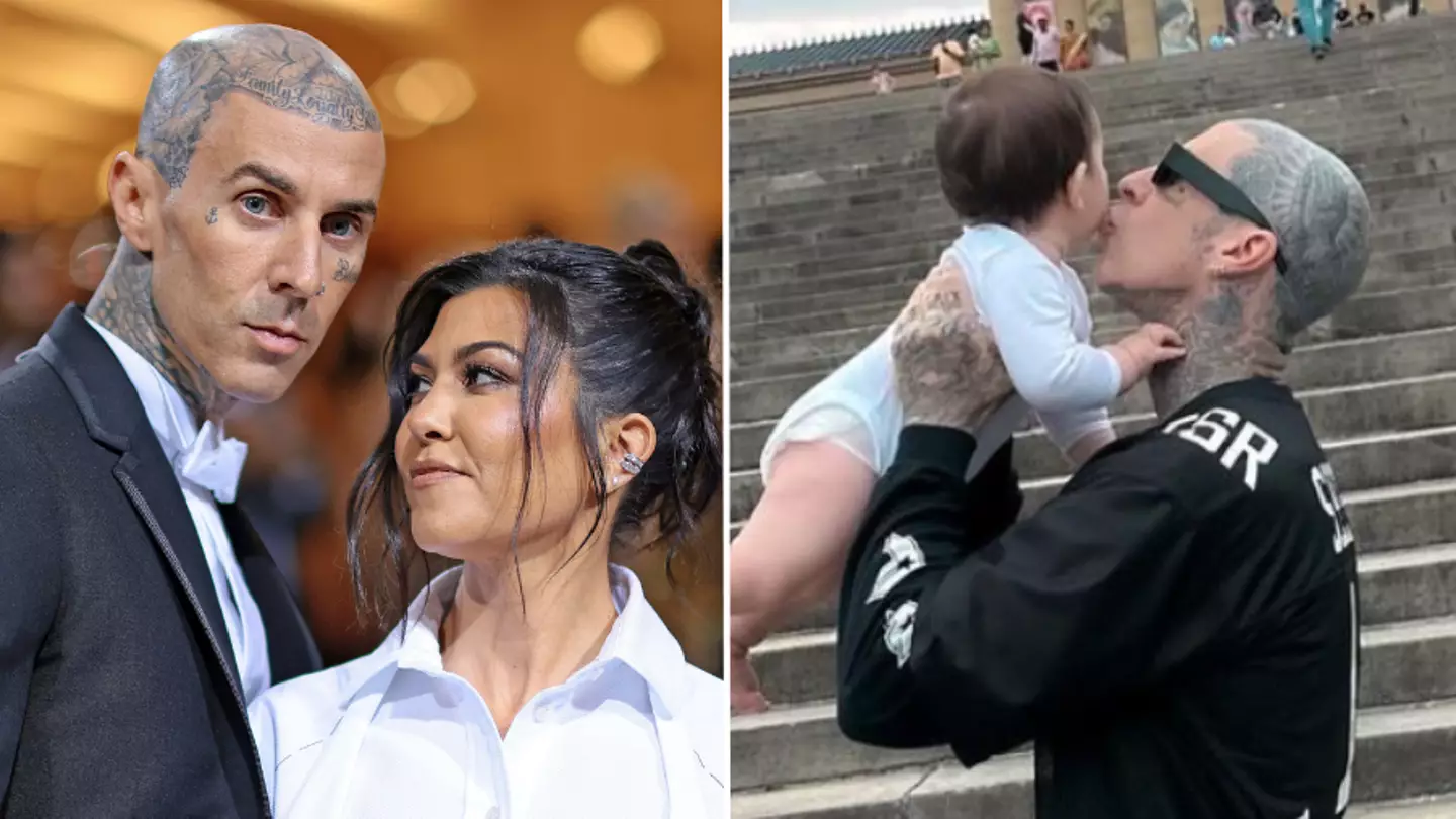 Travis Barker speaks out after photo of his and Kourtney Kardashian’s son Rocky leaked