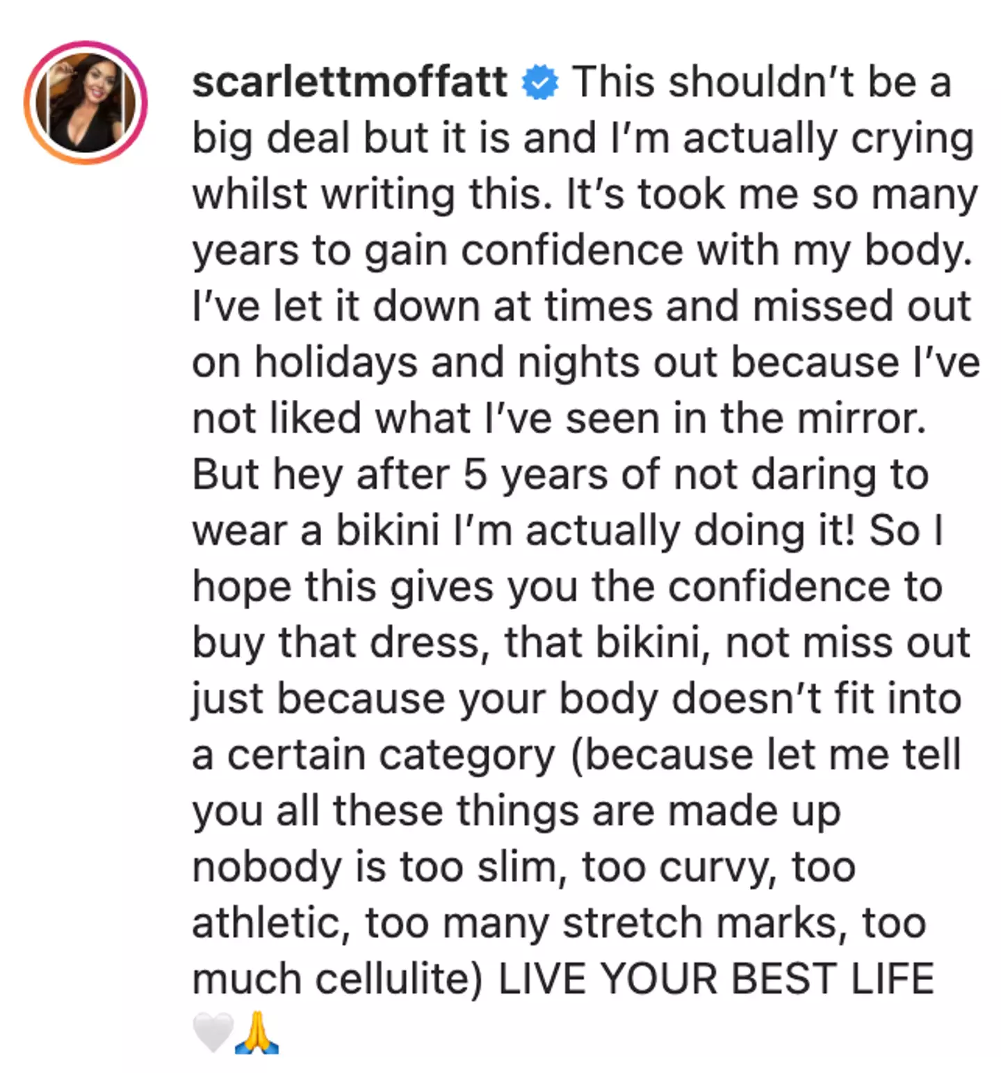 Scarlett Moffatt wants to encourage other women to feel confident in their bodies (