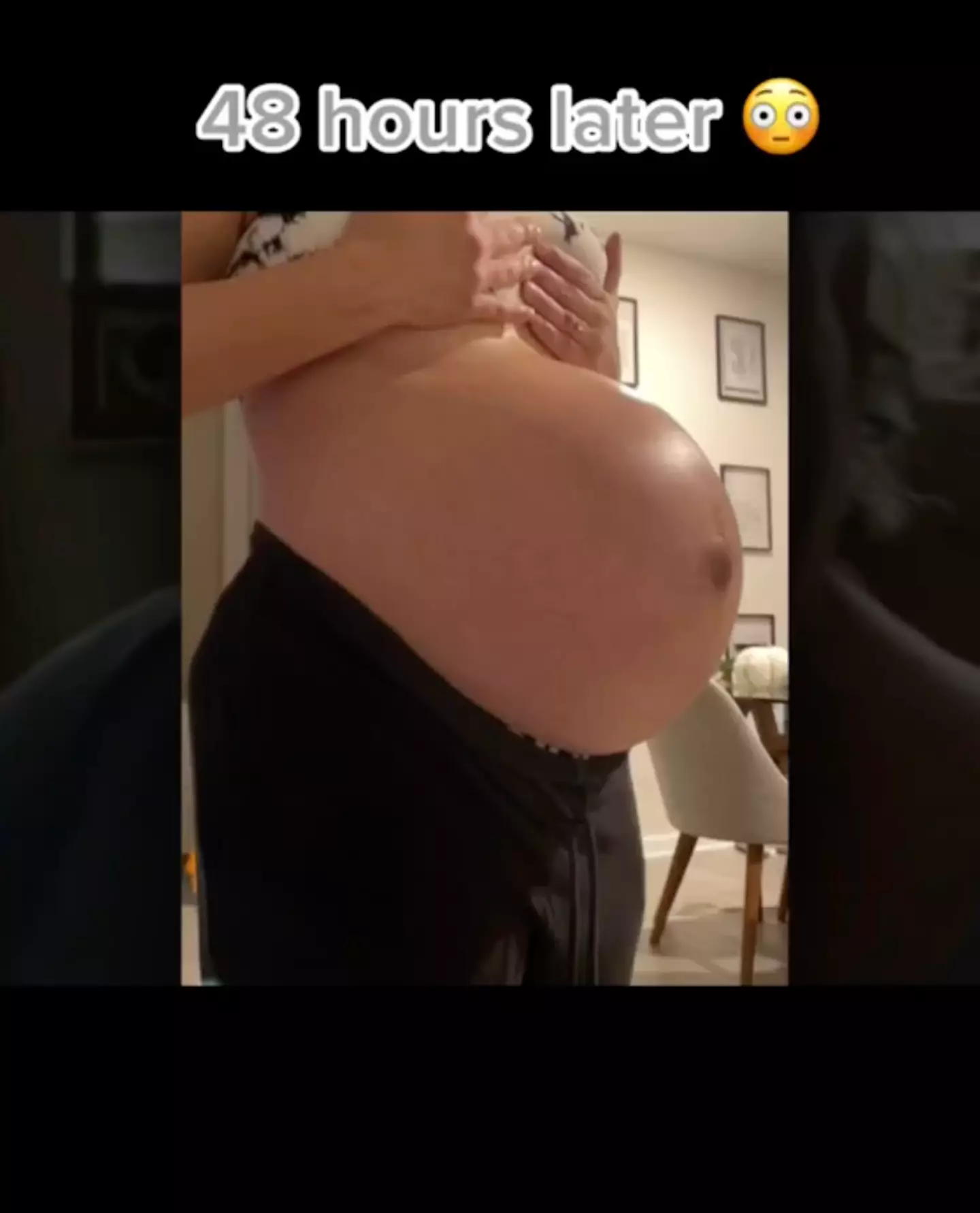 Just 48 hours after the recording, her stomach looked completely different.