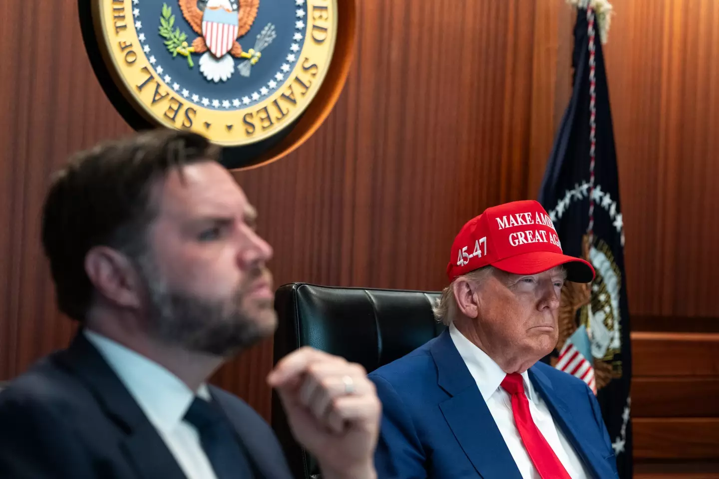 Social media users are using the photo to fuel the outlandish conspiracy that Trump's assassination never really happened (Daniel Torok/The White House via Getty Images)