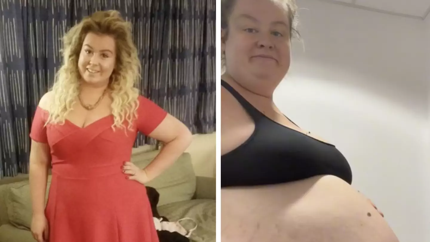 Pregnant woman shares her incredible baby bump after being 'stretched to the max'