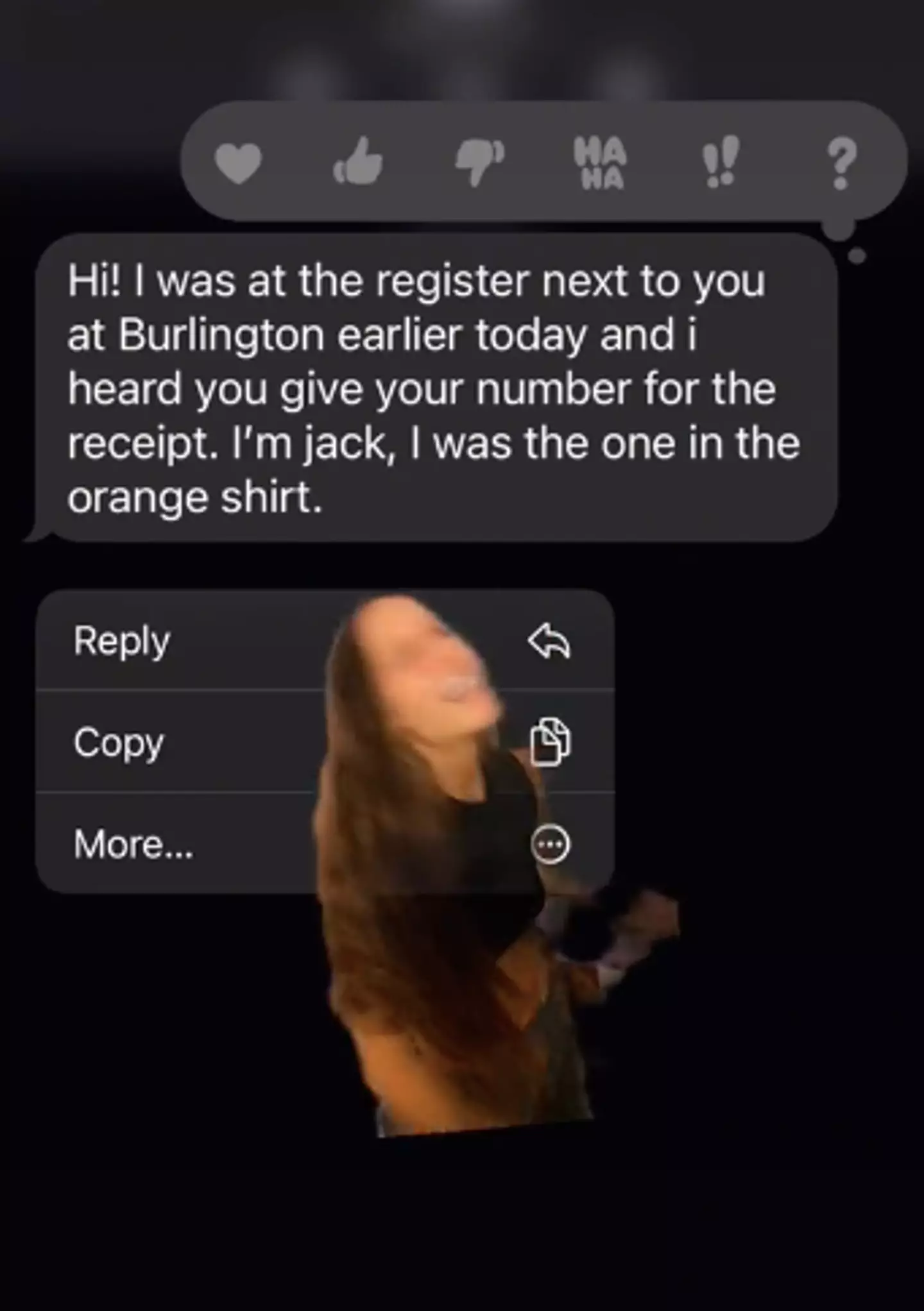 Ally received a message from a stranger (